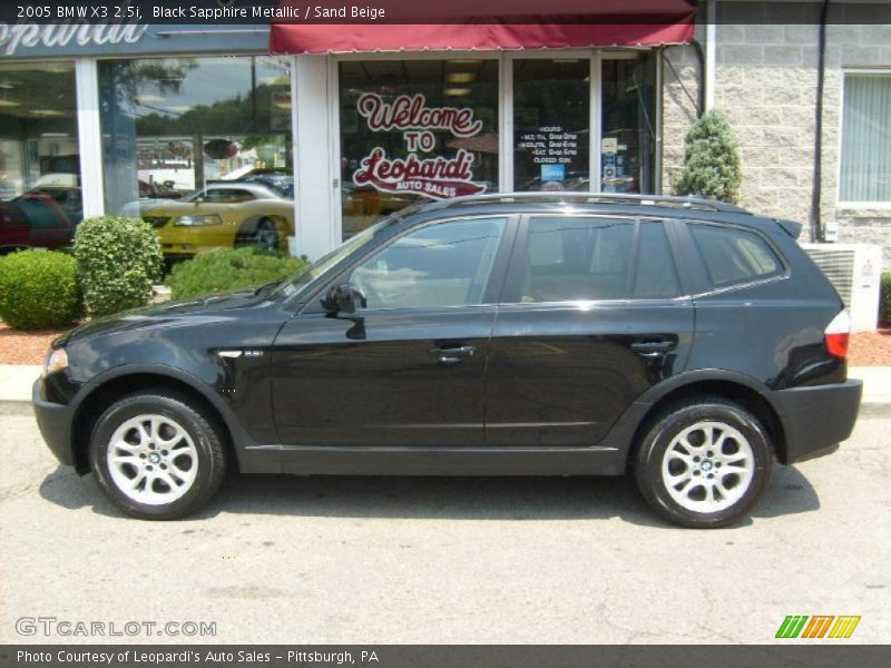 Black Sapphire Metallic / Sand Beige 2005 BMW X3 2.5i