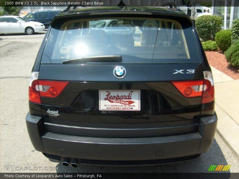 Black Sapphire Metallic / Sand Beige 2005 BMW X3 2.5i