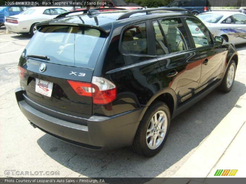 Black Sapphire Metallic / Sand Beige 2005 BMW X3 2.5i