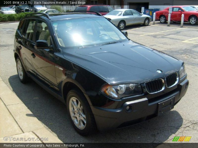 Black Sapphire Metallic / Sand Beige 2005 BMW X3 2.5i