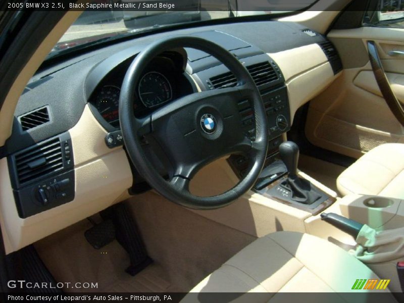 Black Sapphire Metallic / Sand Beige 2005 BMW X3 2.5i