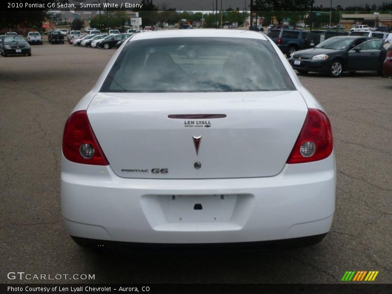 Summit White / Ebony 2010 Pontiac G6 Sedan