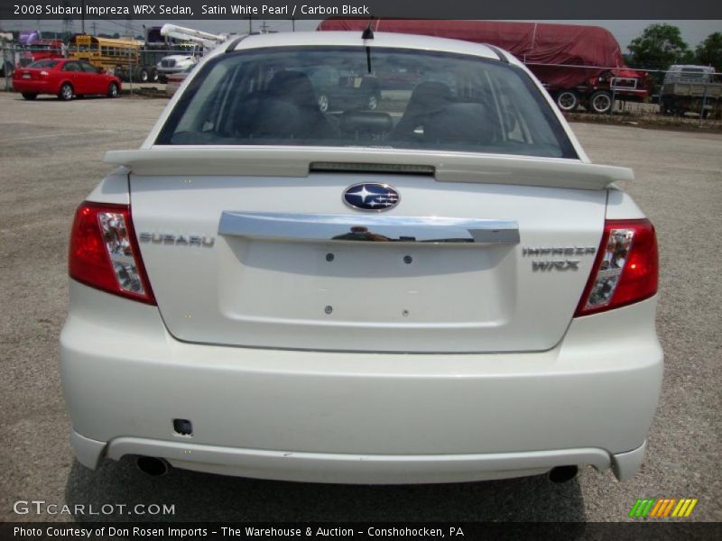 Satin White Pearl / Carbon Black 2008 Subaru Impreza WRX Sedan