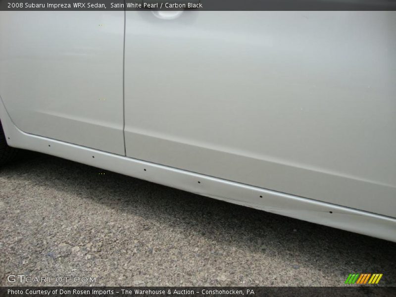 Satin White Pearl / Carbon Black 2008 Subaru Impreza WRX Sedan