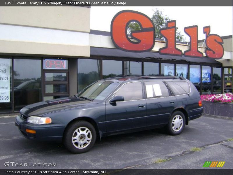 Dark Emerald Green Metallic / Beige 1995 Toyota Camry LE V6 Wagon
