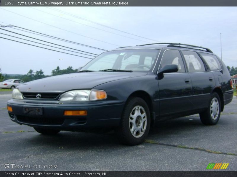Dark Emerald Green Metallic / Beige 1995 Toyota Camry LE V6 Wagon