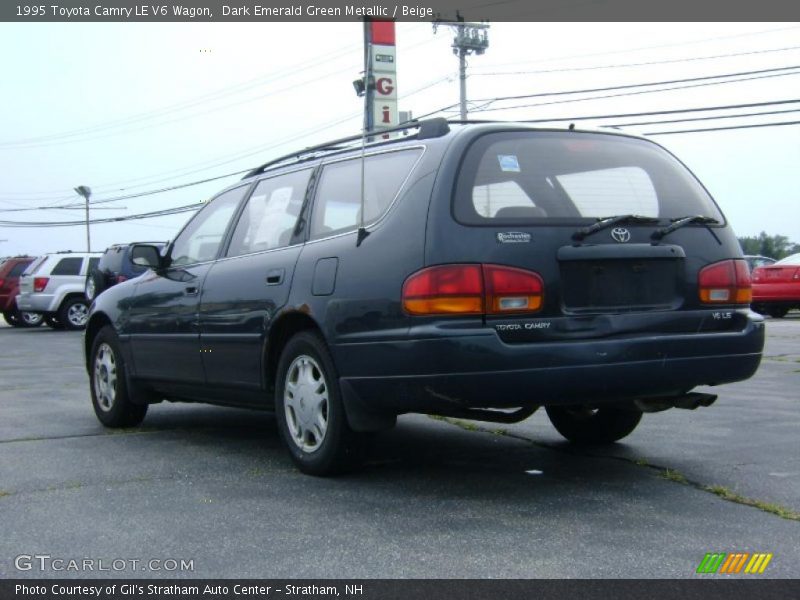 Dark Emerald Green Metallic / Beige 1995 Toyota Camry LE V6 Wagon