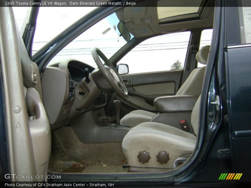 Dark Emerald Green Metallic / Beige 1995 Toyota Camry LE V6 Wagon