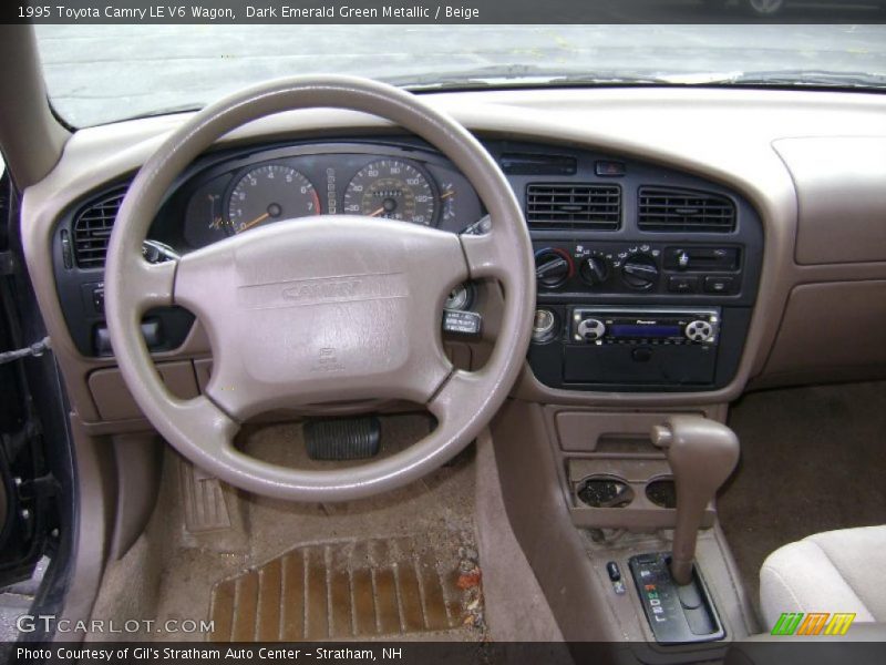 Dark Emerald Green Metallic / Beige 1995 Toyota Camry LE V6 Wagon