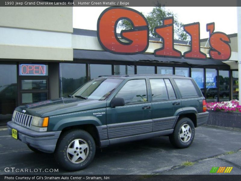 Hunter Green Metallic / Beige 1993 Jeep Grand Cherokee Laredo 4x4