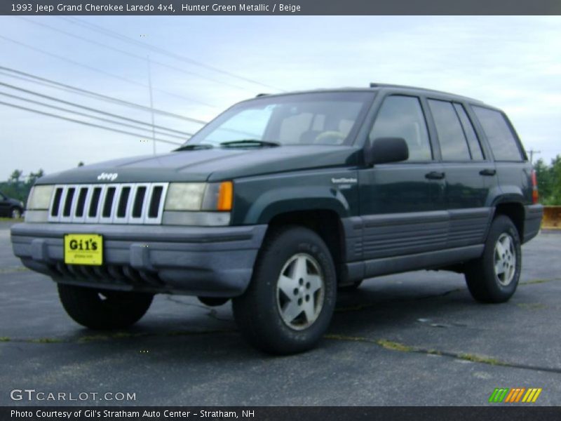 Hunter Green Metallic / Beige 1993 Jeep Grand Cherokee Laredo 4x4