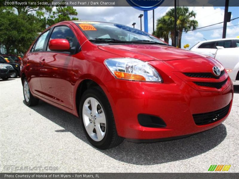 Barcelona Red Pearl / Dark Charcoal 2008 Toyota Yaris Sedan