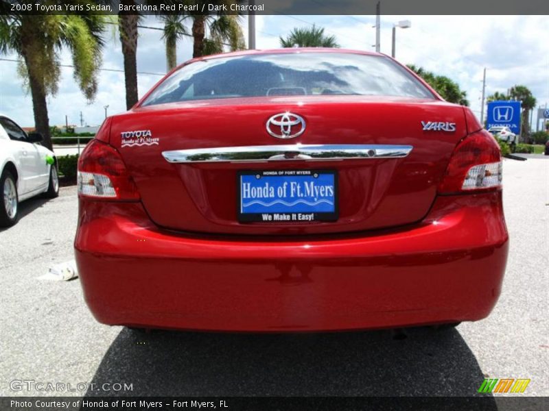 Barcelona Red Pearl / Dark Charcoal 2008 Toyota Yaris Sedan