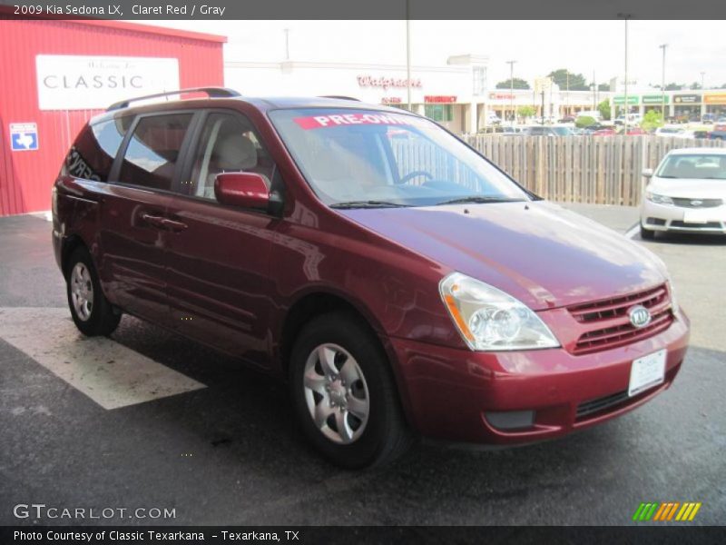 Claret Red / Gray 2009 Kia Sedona LX