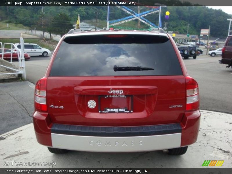 Inferno Red Crystal Pearl / Dark Slate Gray 2008 Jeep Compass Limited 4x4