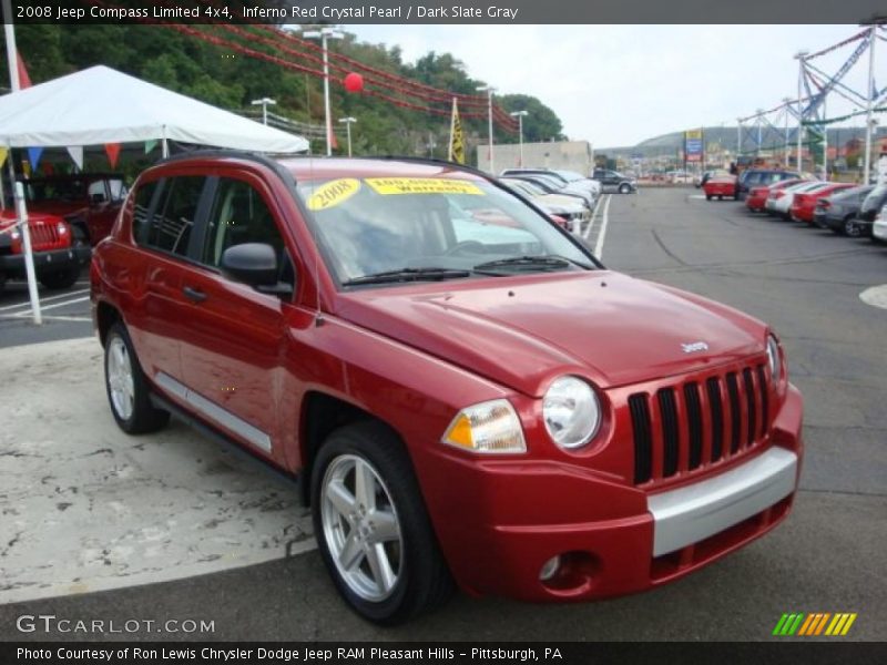 Inferno Red Crystal Pearl / Dark Slate Gray 2008 Jeep Compass Limited 4x4