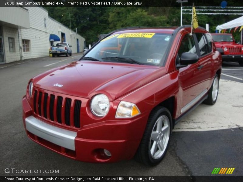 Inferno Red Crystal Pearl / Dark Slate Gray 2008 Jeep Compass Limited 4x4