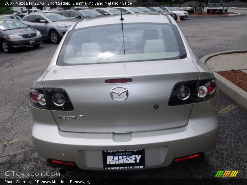 Shimmering Sand Metallic / Beige 2007 Mazda MAZDA3 i Sport Sedan