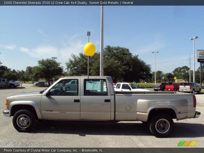 Sunset Gold Metallic / Neutral 2000 Chevrolet Silverado 3500 LS Crew Cab 4x4 Dually