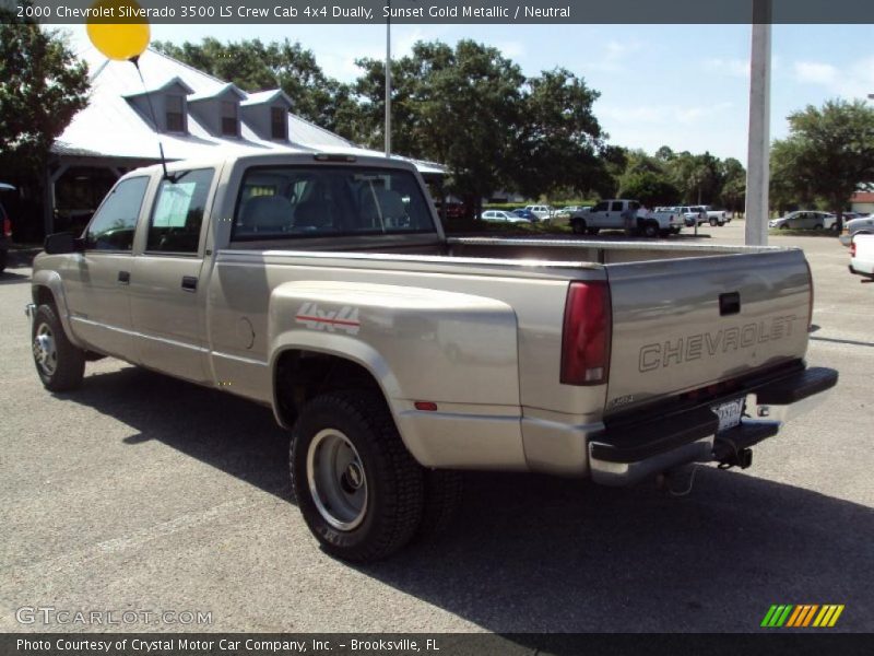 Sunset Gold Metallic / Neutral 2000 Chevrolet Silverado 3500 LS Crew Cab 4x4 Dually