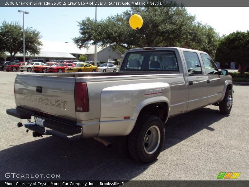 Sunset Gold Metallic / Neutral 2000 Chevrolet Silverado 3500 LS Crew Cab 4x4 Dually