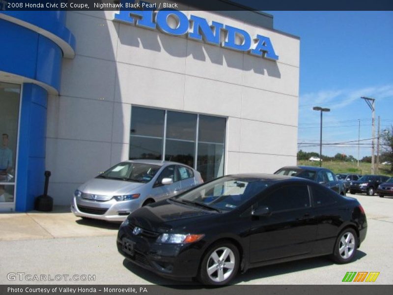 Nighthawk Black Pearl / Black 2008 Honda Civic EX Coupe