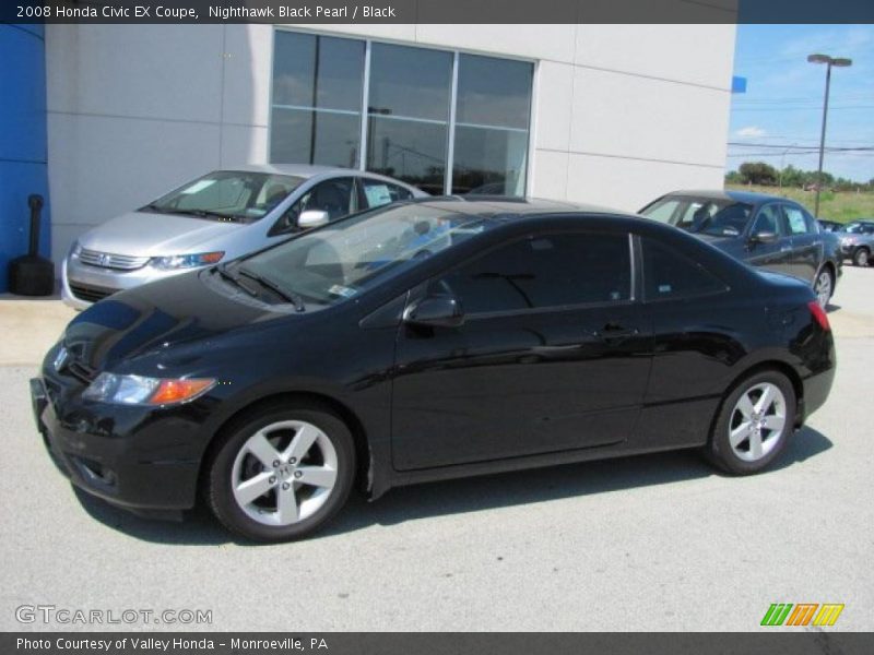 Nighthawk Black Pearl / Black 2008 Honda Civic EX Coupe