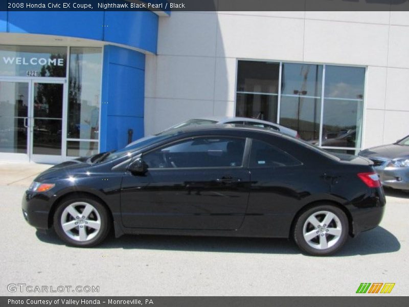 Nighthawk Black Pearl / Black 2008 Honda Civic EX Coupe
