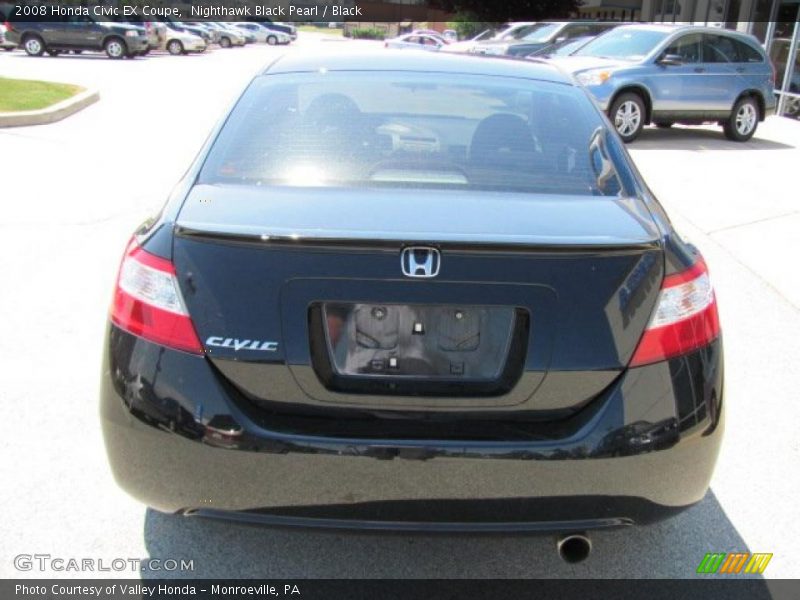 Nighthawk Black Pearl / Black 2008 Honda Civic EX Coupe