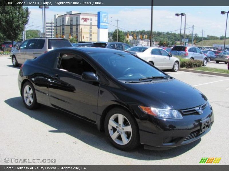 Nighthawk Black Pearl / Black 2008 Honda Civic EX Coupe