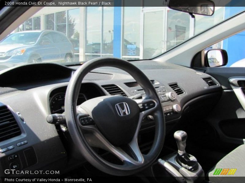 Nighthawk Black Pearl / Black 2008 Honda Civic EX Coupe