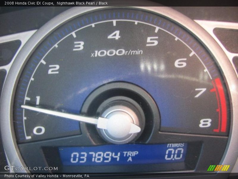 Nighthawk Black Pearl / Black 2008 Honda Civic EX Coupe