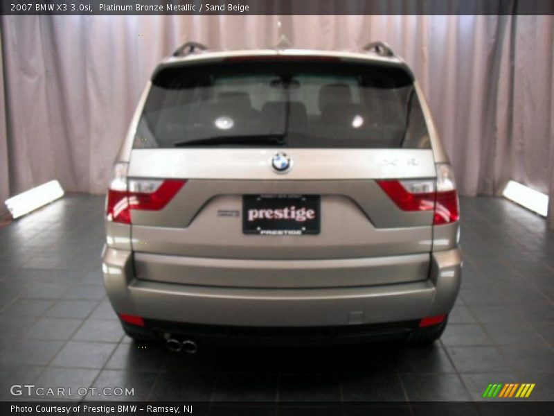 Platinum Bronze Metallic / Sand Beige 2007 BMW X3 3.0si