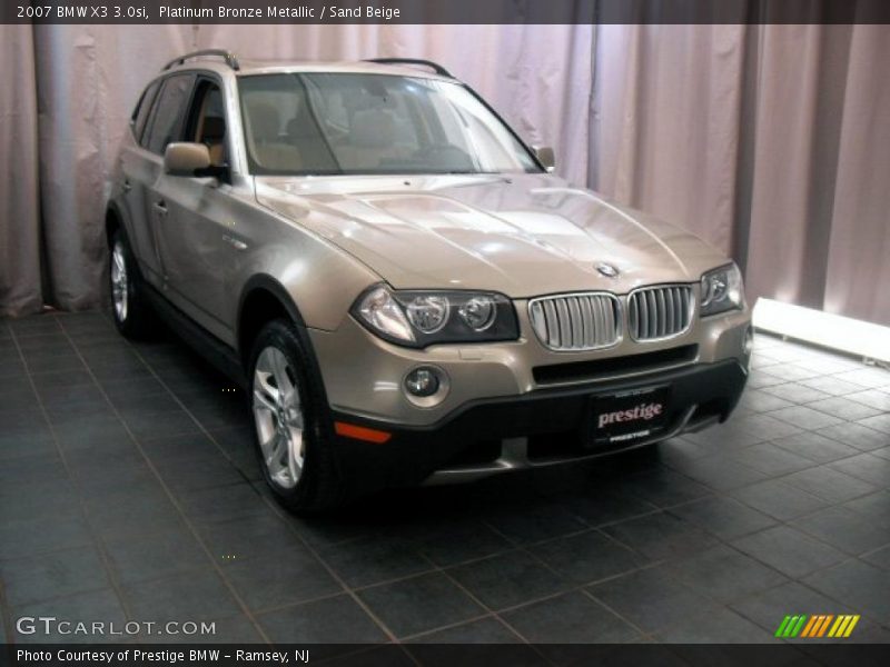 Platinum Bronze Metallic / Sand Beige 2007 BMW X3 3.0si