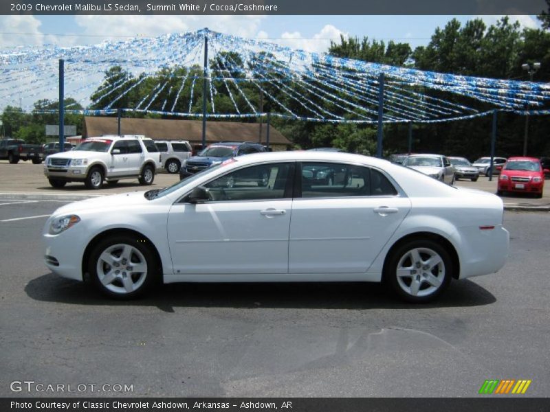 Summit White / Cocoa/Cashmere 2009 Chevrolet Malibu LS Sedan