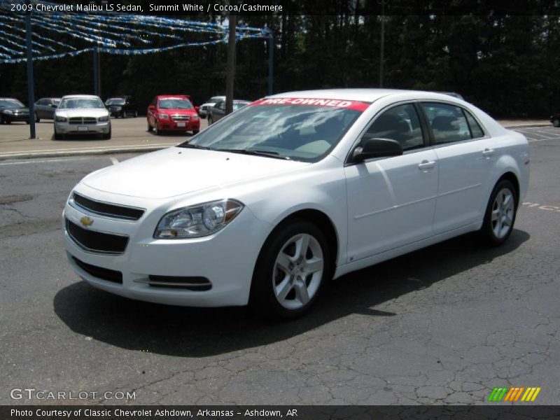 Summit White / Cocoa/Cashmere 2009 Chevrolet Malibu LS Sedan