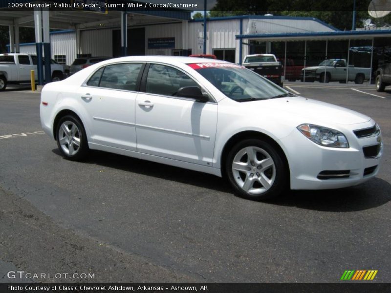 Summit White / Cocoa/Cashmere 2009 Chevrolet Malibu LS Sedan