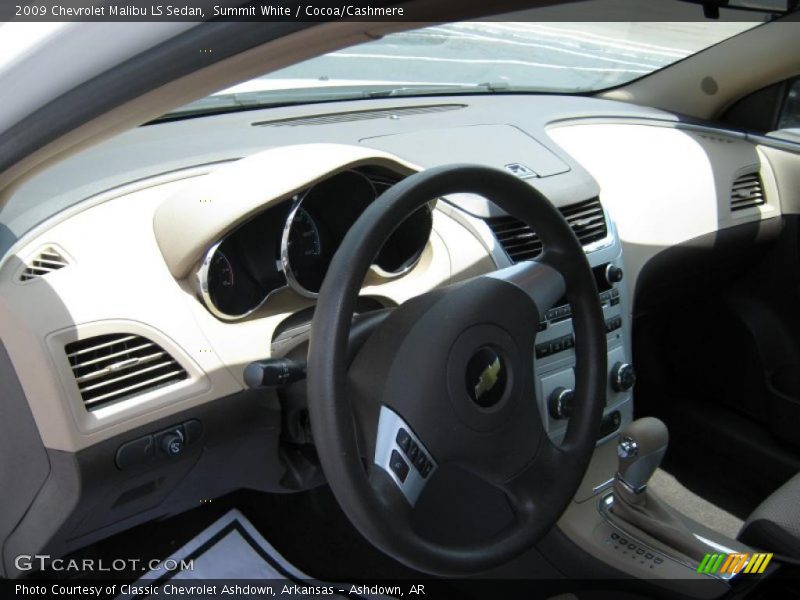 Summit White / Cocoa/Cashmere 2009 Chevrolet Malibu LS Sedan