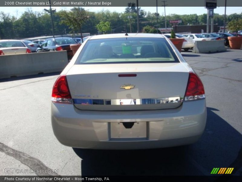 Gold Mist Metallic / Neutral Beige 2008 Chevrolet Impala LS