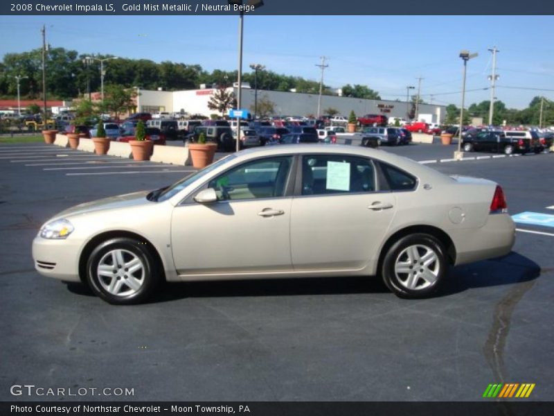 Gold Mist Metallic / Neutral Beige 2008 Chevrolet Impala LS