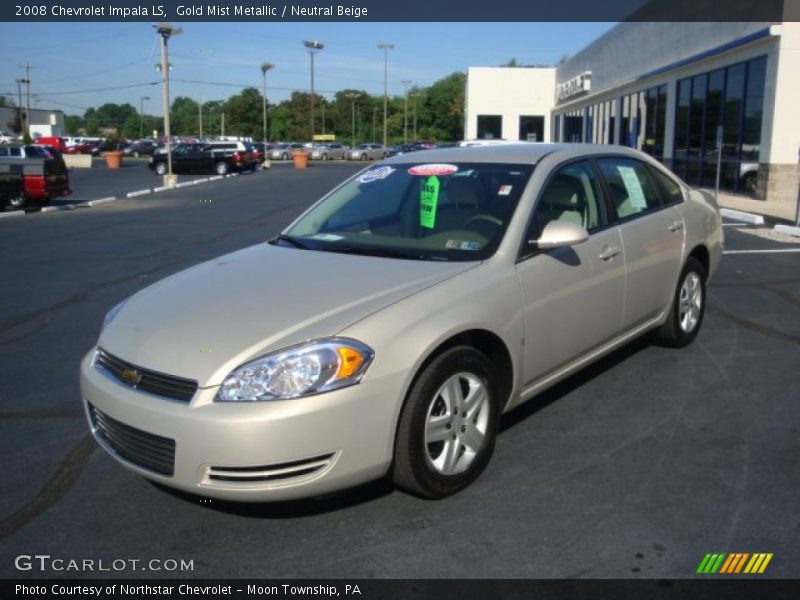 Gold Mist Metallic / Neutral Beige 2008 Chevrolet Impala LS