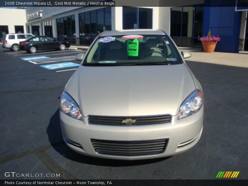 Gold Mist Metallic / Neutral Beige 2008 Chevrolet Impala LS