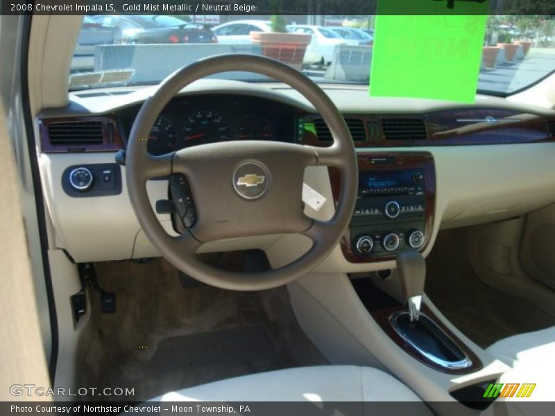 Gold Mist Metallic / Neutral Beige 2008 Chevrolet Impala LS