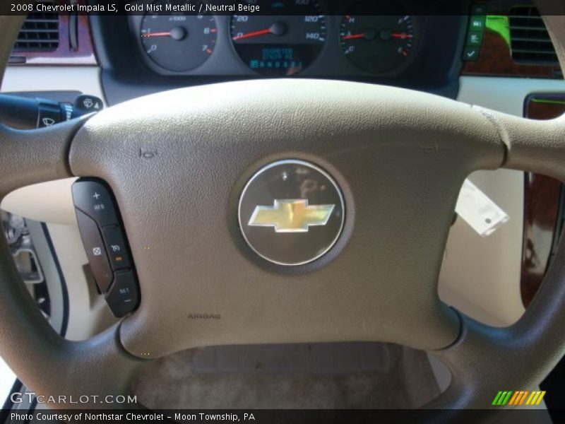 Gold Mist Metallic / Neutral Beige 2008 Chevrolet Impala LS