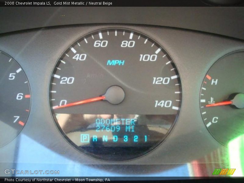 Gold Mist Metallic / Neutral Beige 2008 Chevrolet Impala LS