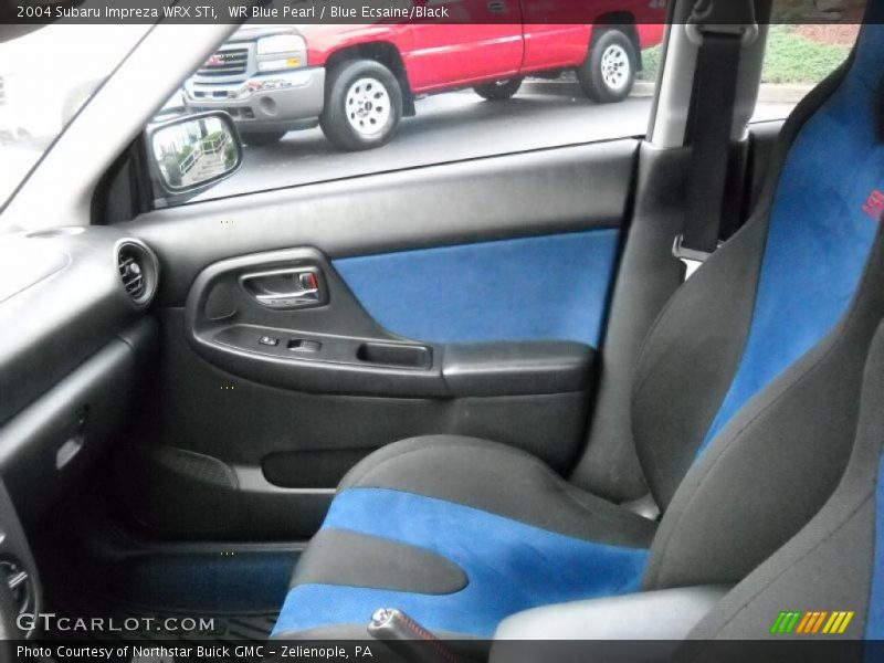 WR Blue Pearl / Blue Ecsaine/Black 2004 Subaru Impreza WRX STi