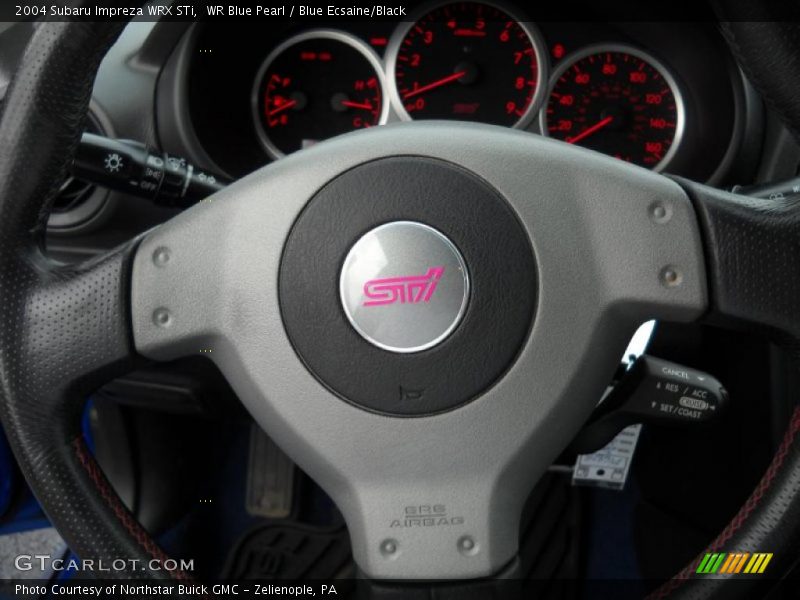 WR Blue Pearl / Blue Ecsaine/Black 2004 Subaru Impreza WRX STi
