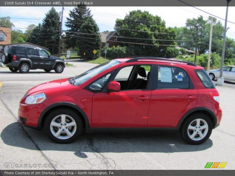 Vivid Red / Black 2008 Suzuki SX4 Crossover AWD