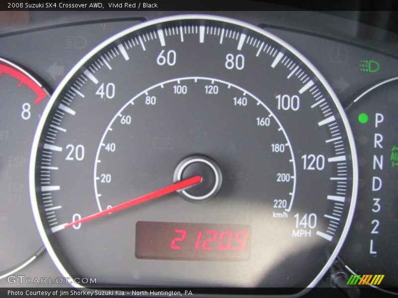Vivid Red / Black 2008 Suzuki SX4 Crossover AWD