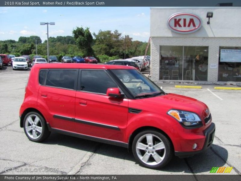Molten Red / Red/Black Sport Cloth 2010 Kia Soul Sport